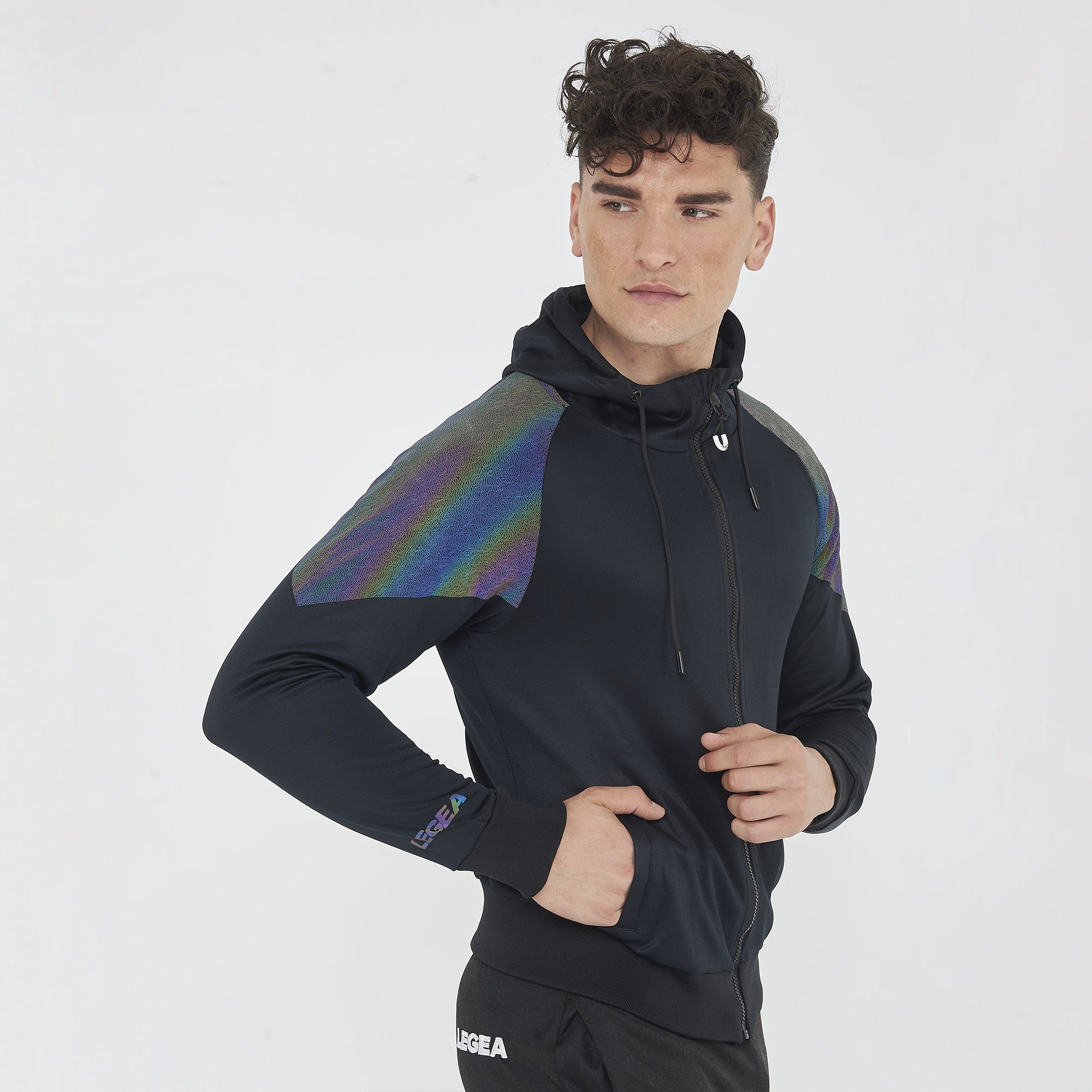 Giacca Osman per running con cappuccio e zip