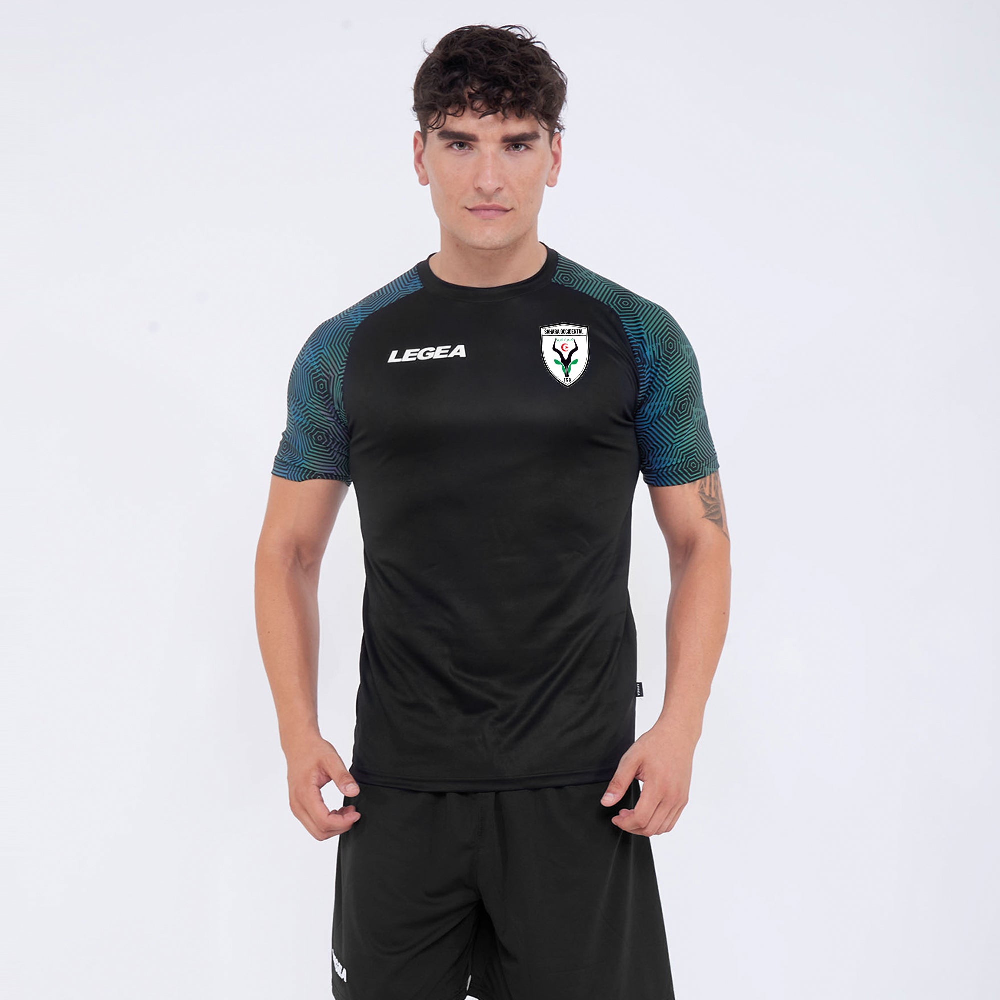 Camiseta de cuello redondo con detalles iridiscentes - Saharaui