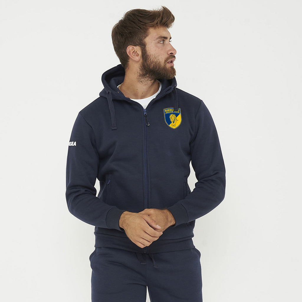 Felpa con cappuccio e zip blu - Giugliano Calcio