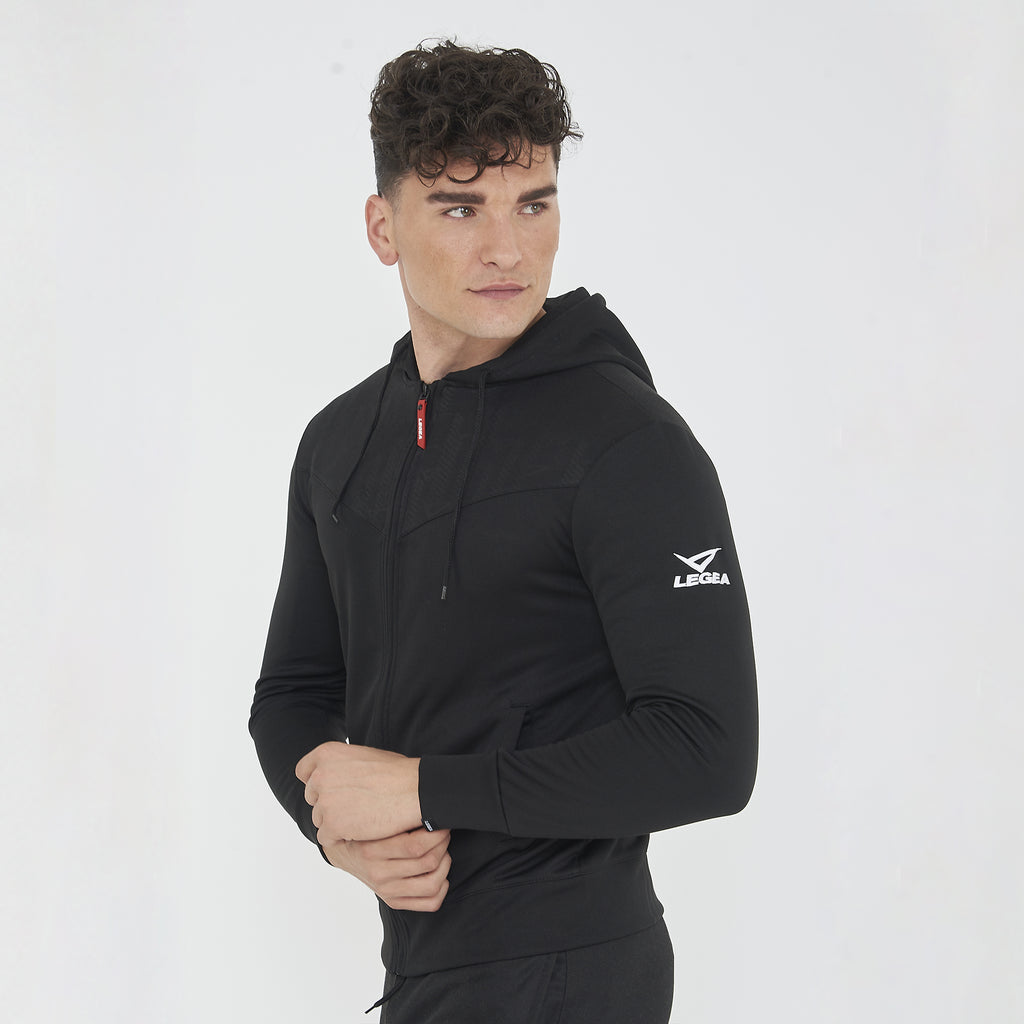 Felpa leggera con zip e cappuccio Saburo