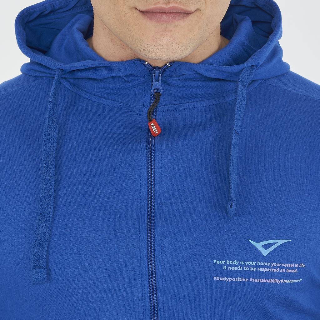 Felpa leggera in cotone con zip e cappuccio Raya