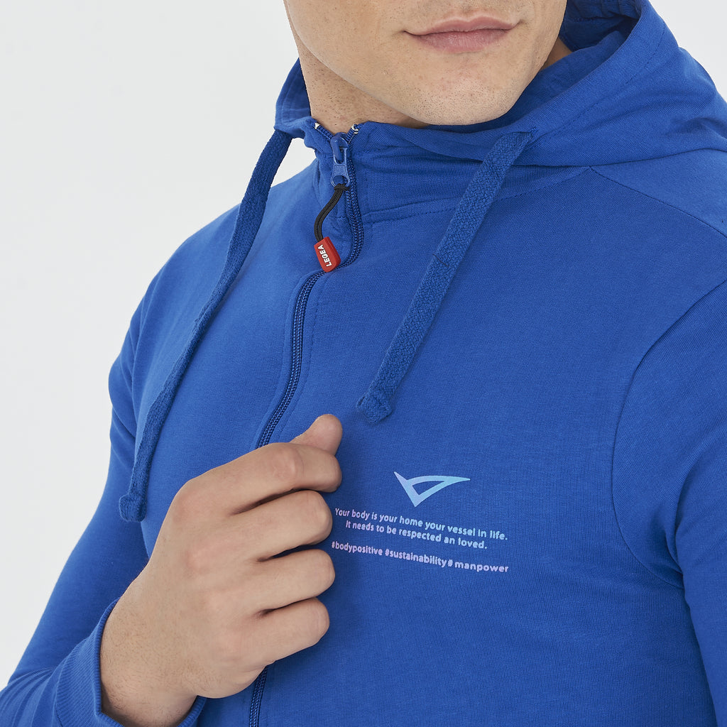 Felpa leggera in cotone con zip e cappuccio Raya