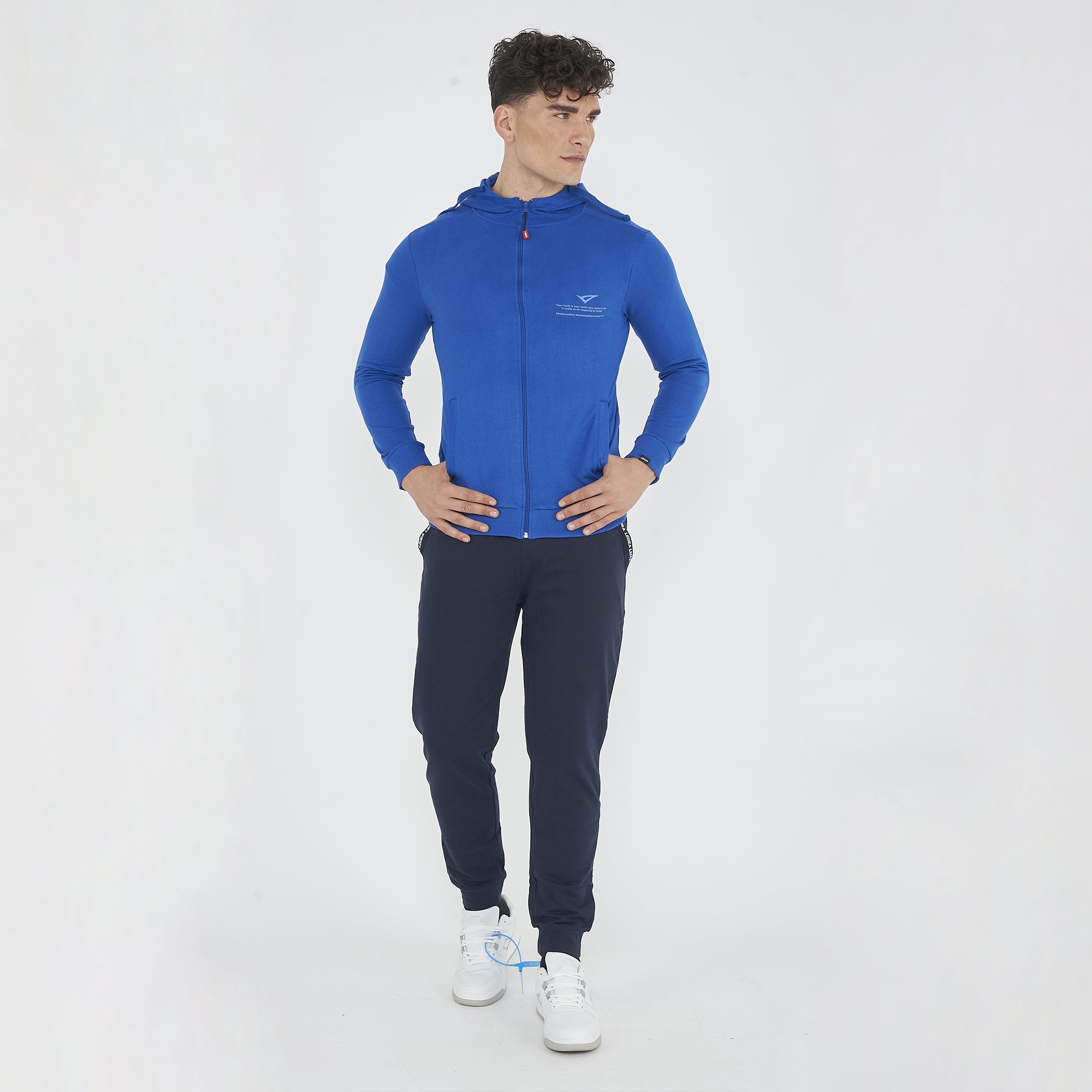 Felpa leggera in cotone con zip e cappuccio Raya