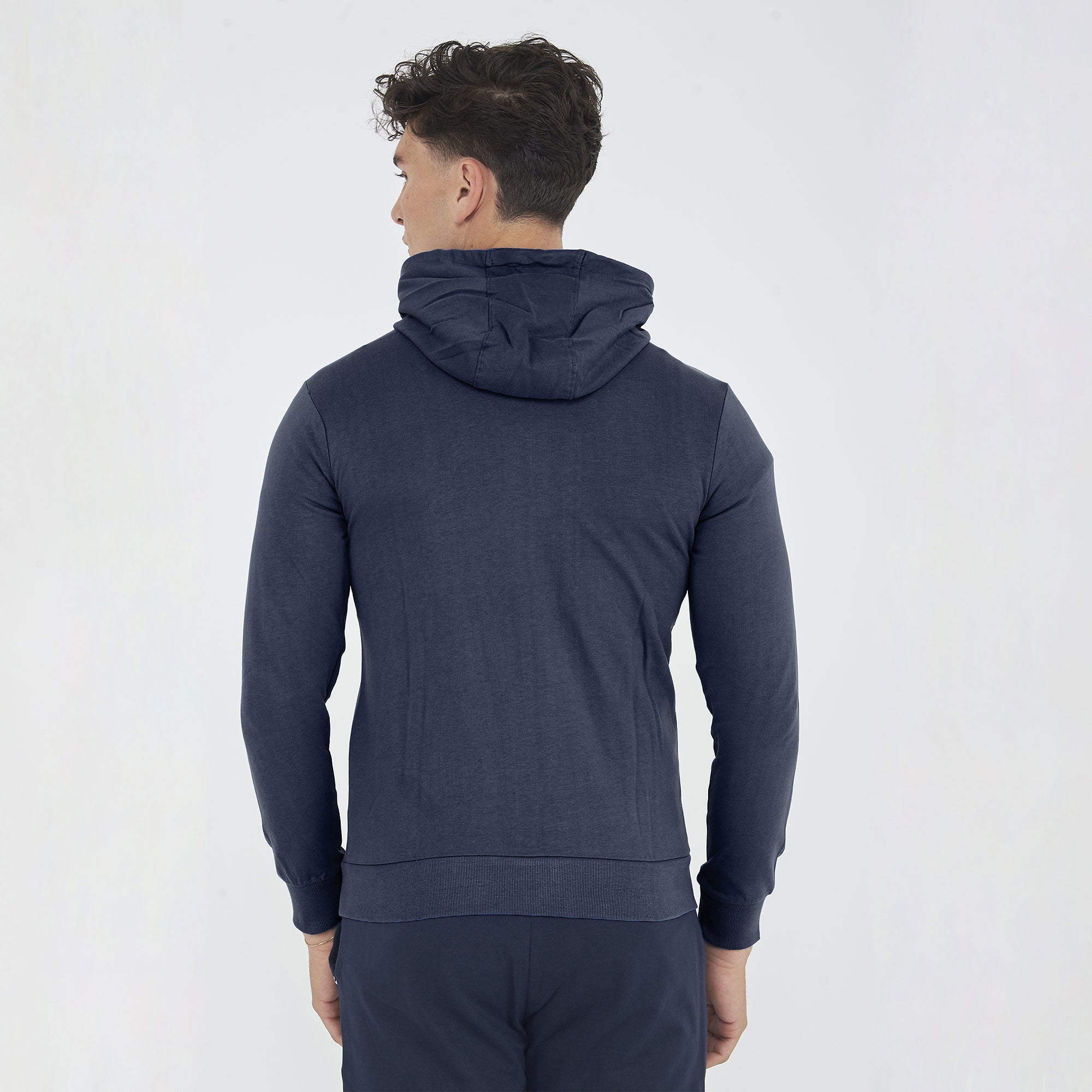 Felpa leggera in cotone con zip e cappuccio Raya