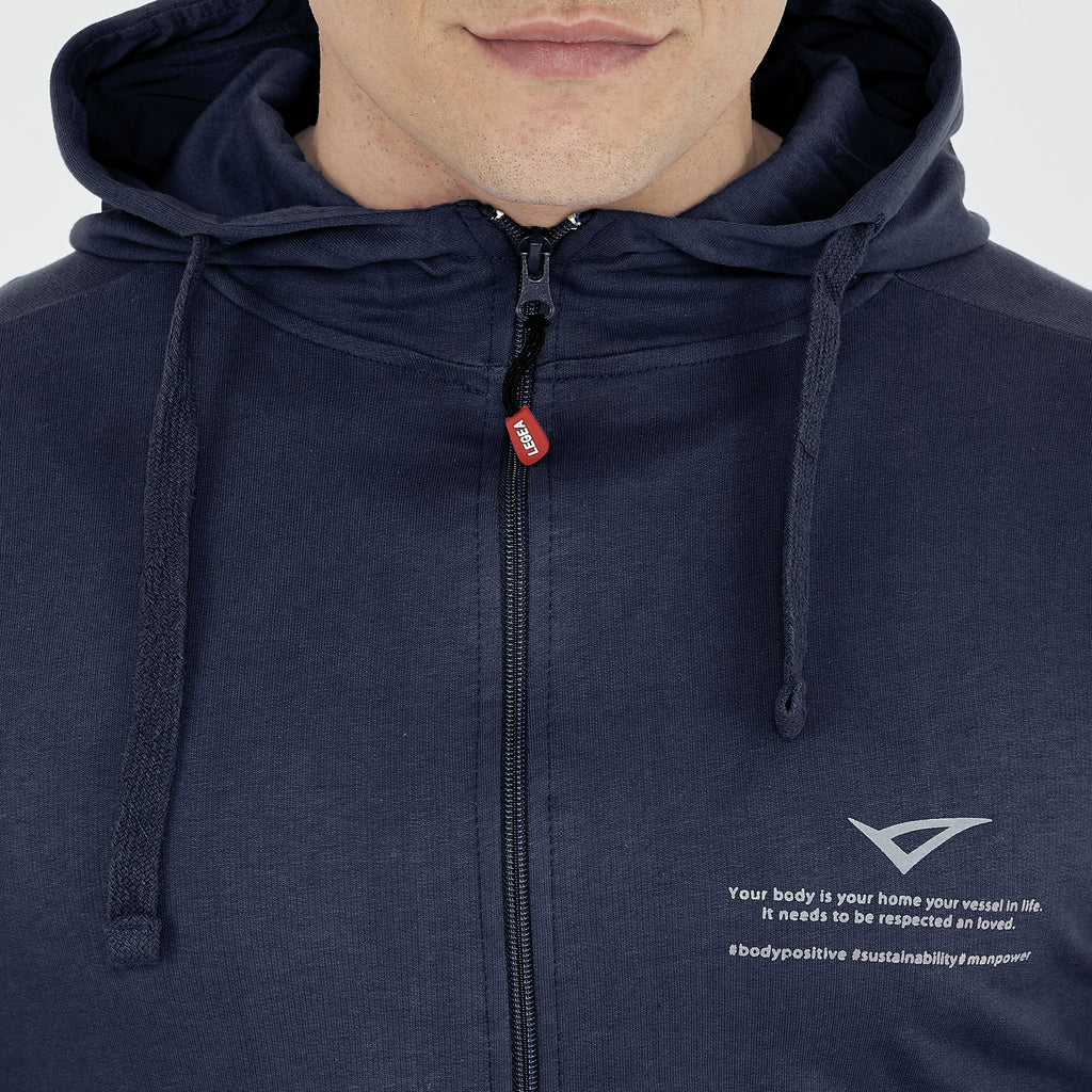 Felpa leggera in cotone con zip e cappuccio Raya