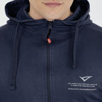 Felpa leggera in cotone con zip e cappuccio Raya
