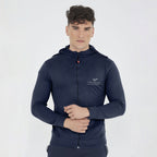 Felpa leggera in cotone con zip e cappuccio Raya