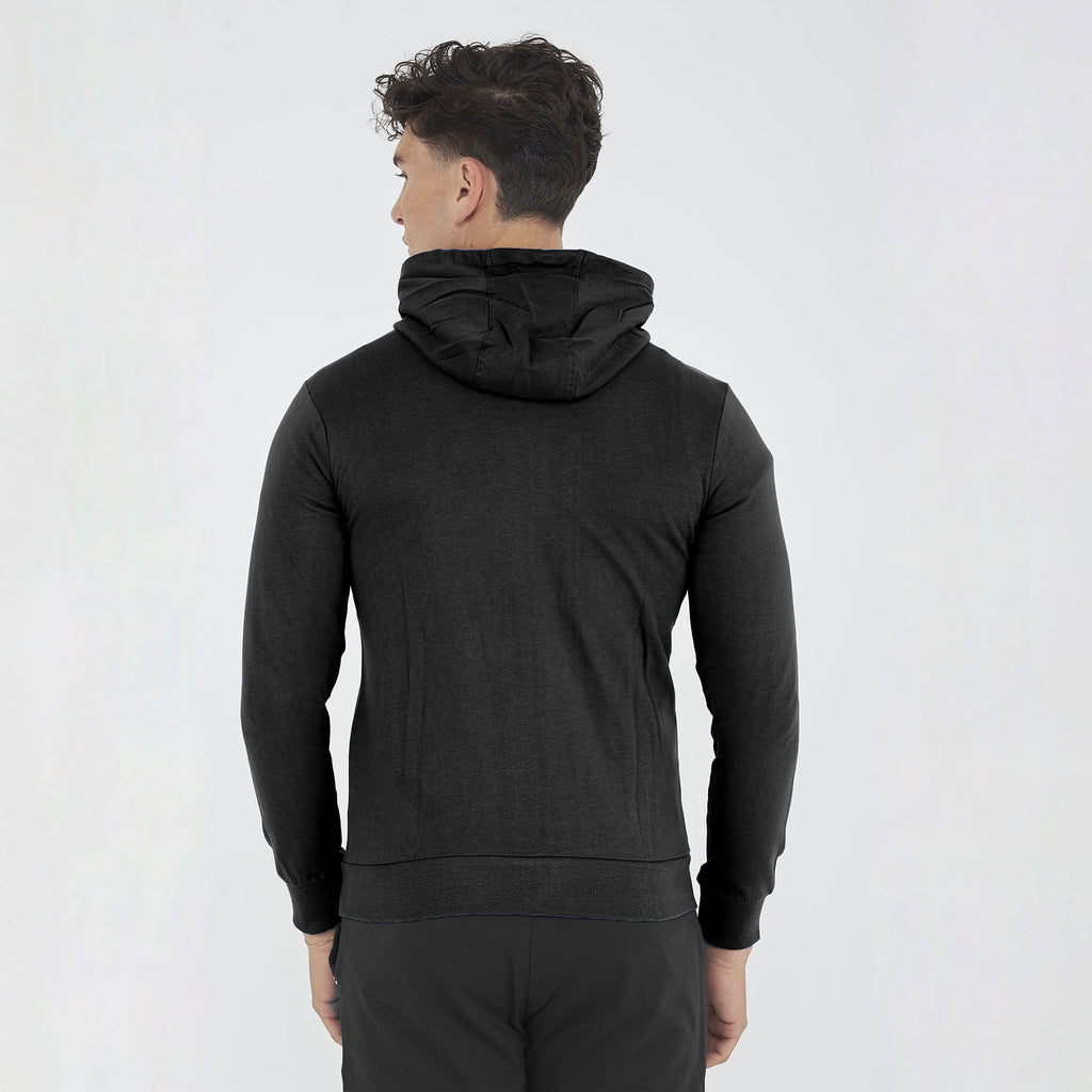 Felpa leggera in cotone con zip e cappuccio Raya