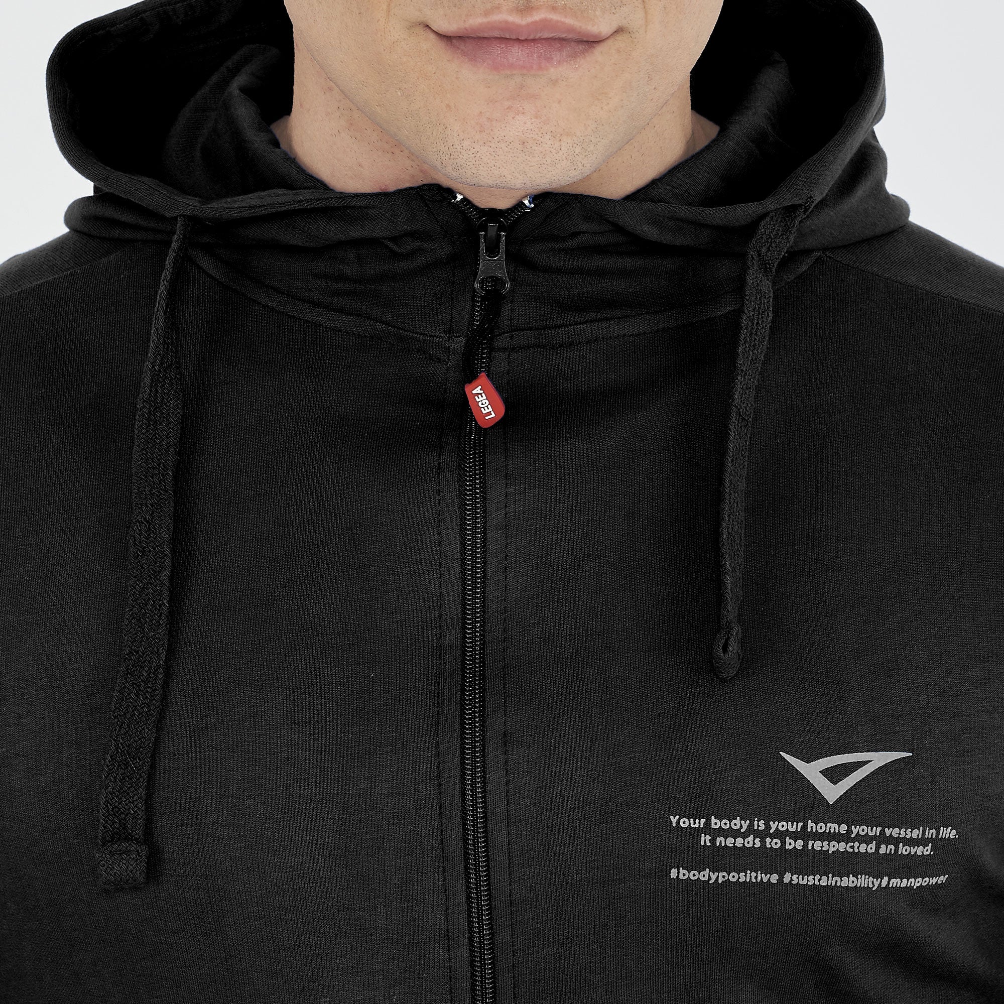 Felpa leggera in cotone con zip e cappuccio Raya