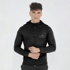 Felpa leggera in cotone con zip e cappuccio Raya