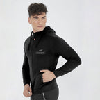 Felpa leggera in cotone con zip e cappuccio Raya