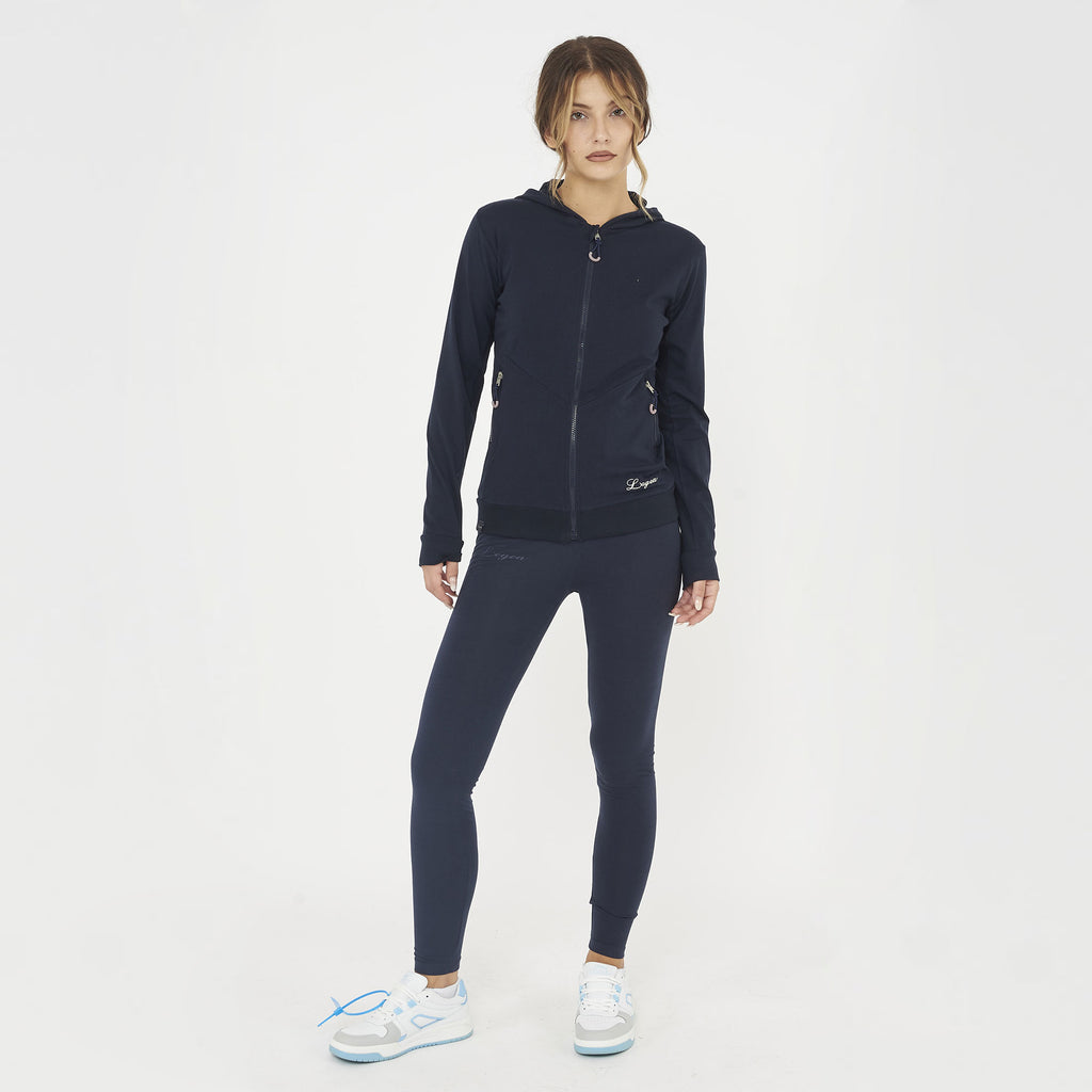 Felpa leggera con zip e cappuccio Layca