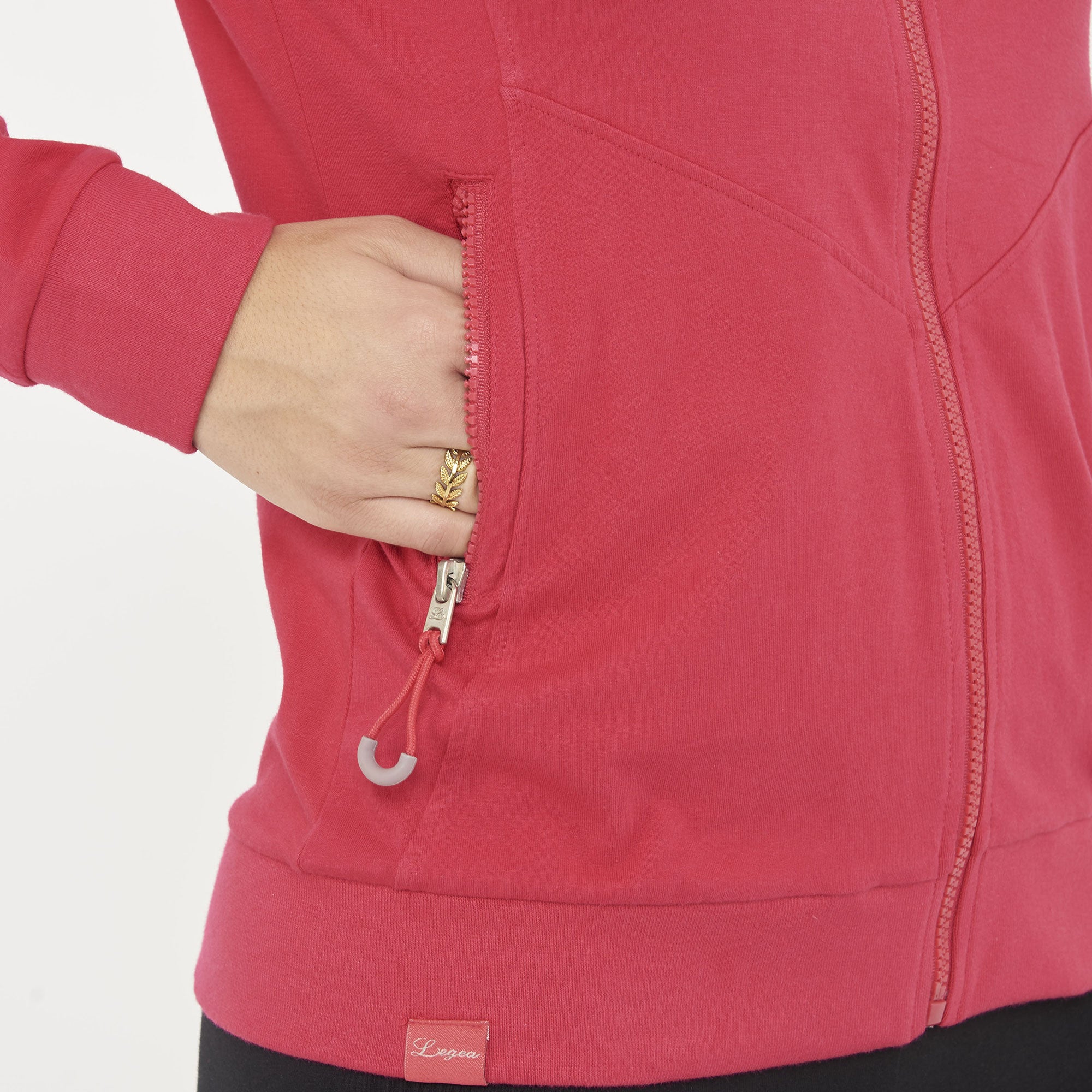 Felpa leggera con zip e cappuccio Layca