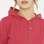 Felpa leggera con zip e cappuccio Layca