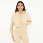 Giacca crop in cotone con zip e cappuccio Trixy
