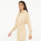 Giacca crop in cotone con zip e cappuccio Trixy