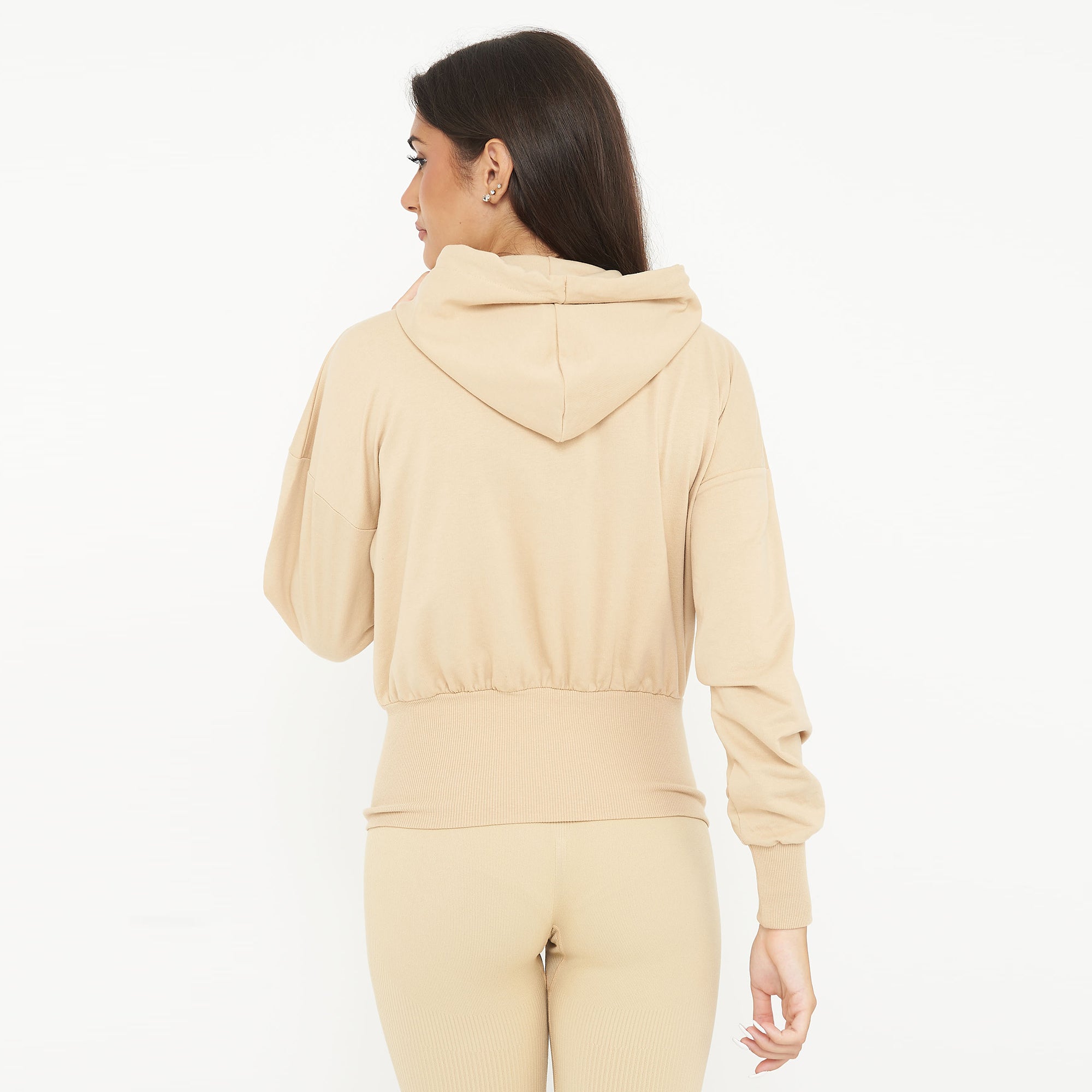 Giacca crop in cotone con zip e cappuccio Trixy