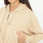 Giacca crop in cotone con zip e cappuccio Trixy