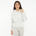 Giacca crop in cotone con zip e cappuccio Trixy
