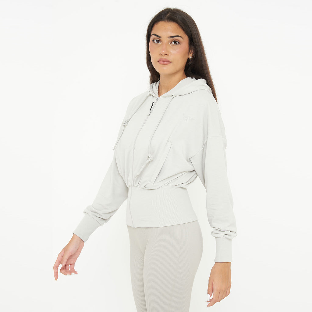 Giacca crop in cotone con zip e cappuccio Trixy