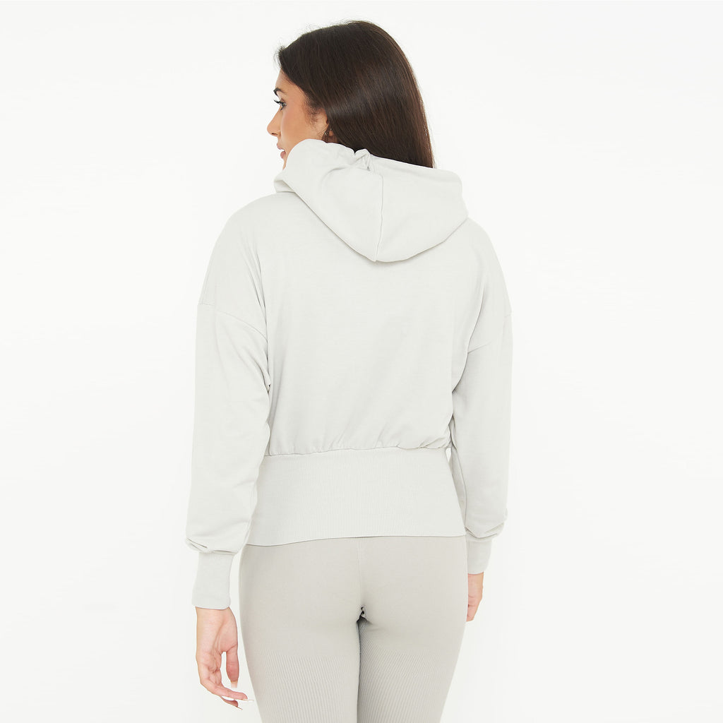 Giacca crop in cotone con zip e cappuccio Trixy