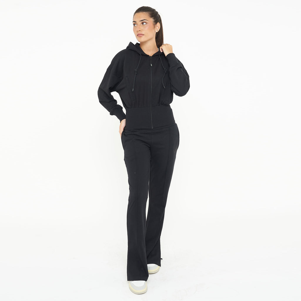 Giacca crop in cotone con zip e cappuccio Trixy