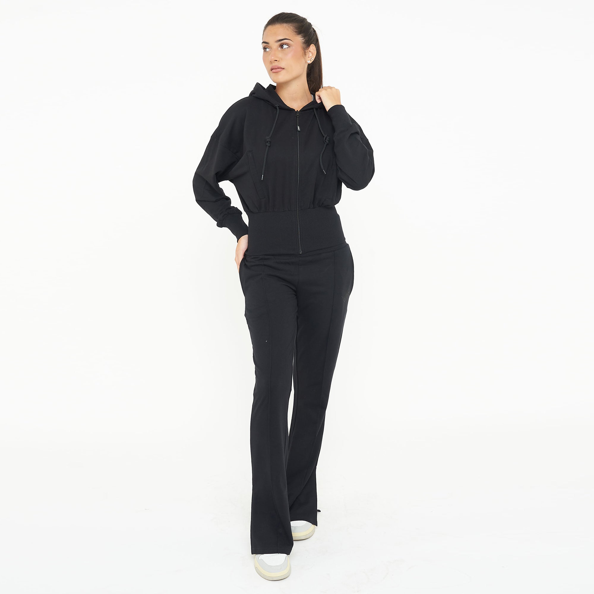 Giacca crop in cotone con zip e cappuccio Trixy