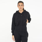 Giacca crop in cotone con zip e cappuccio Trixy
