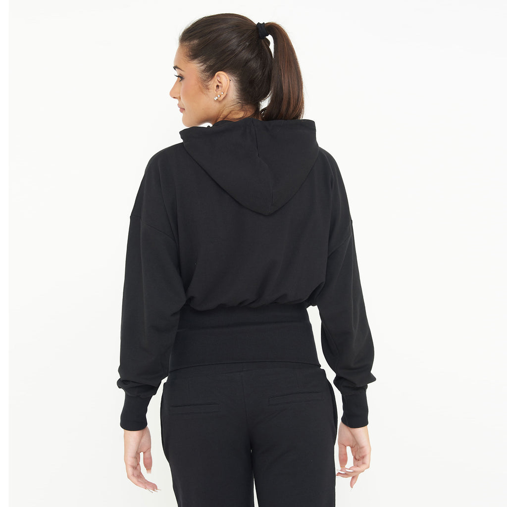 Giacca crop in cotone con zip e cappuccio Trixy