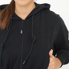 Giacca crop in cotone con zip e cappuccio Trixy