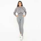 Giacca crop in cotone con zip e cappuccio Trixy