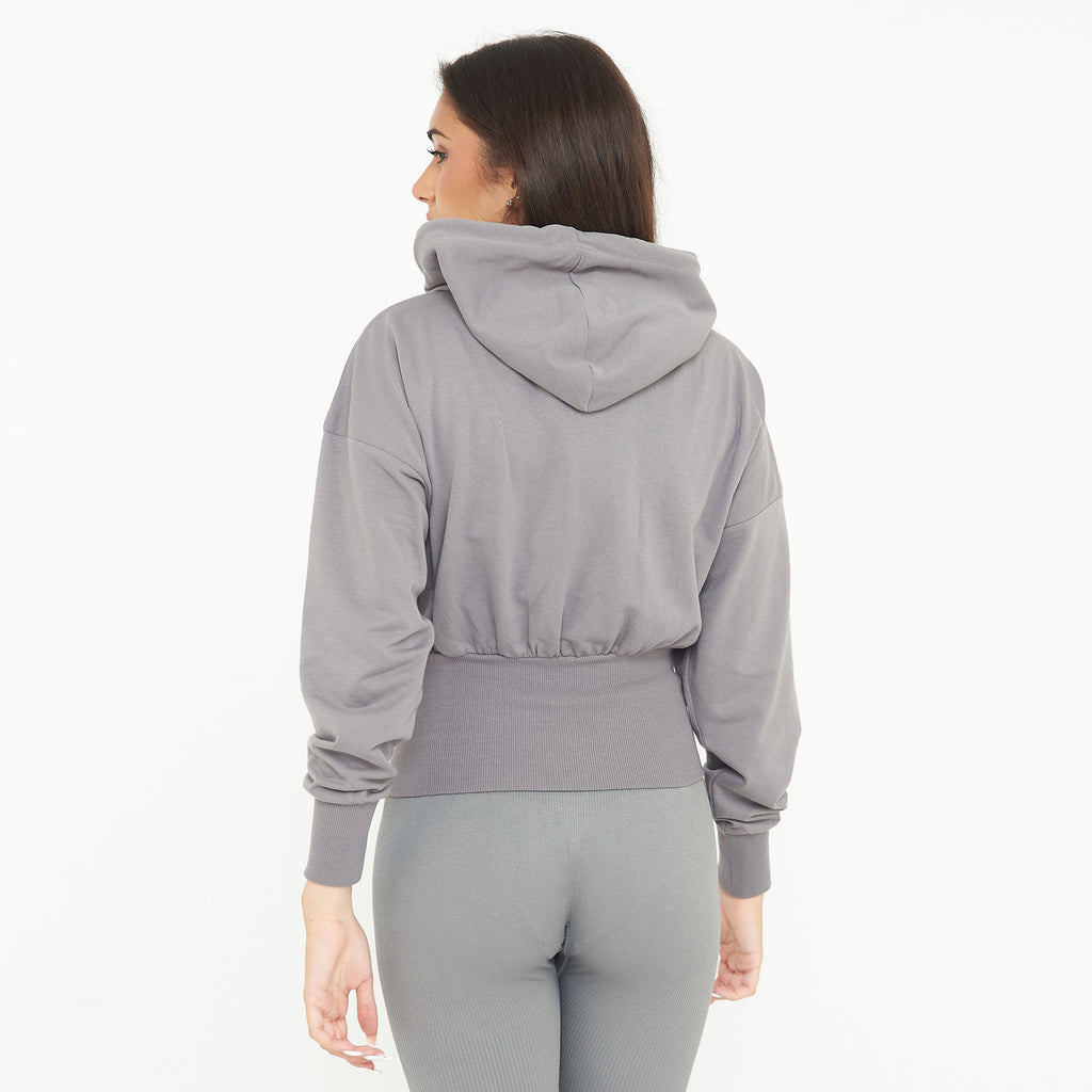 Giacca crop in cotone con zip e cappuccio Trixy