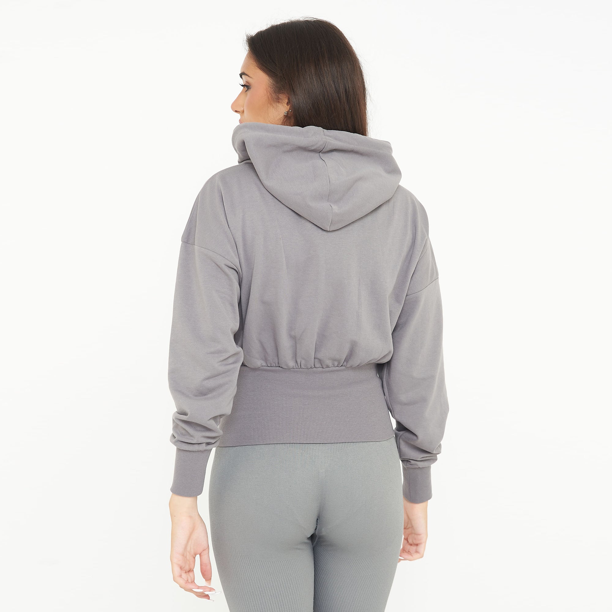 Giacca crop in cotone con zip e cappuccio Trixy
