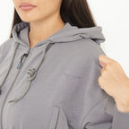 Giacca crop in cotone con zip e cappuccio Trixy