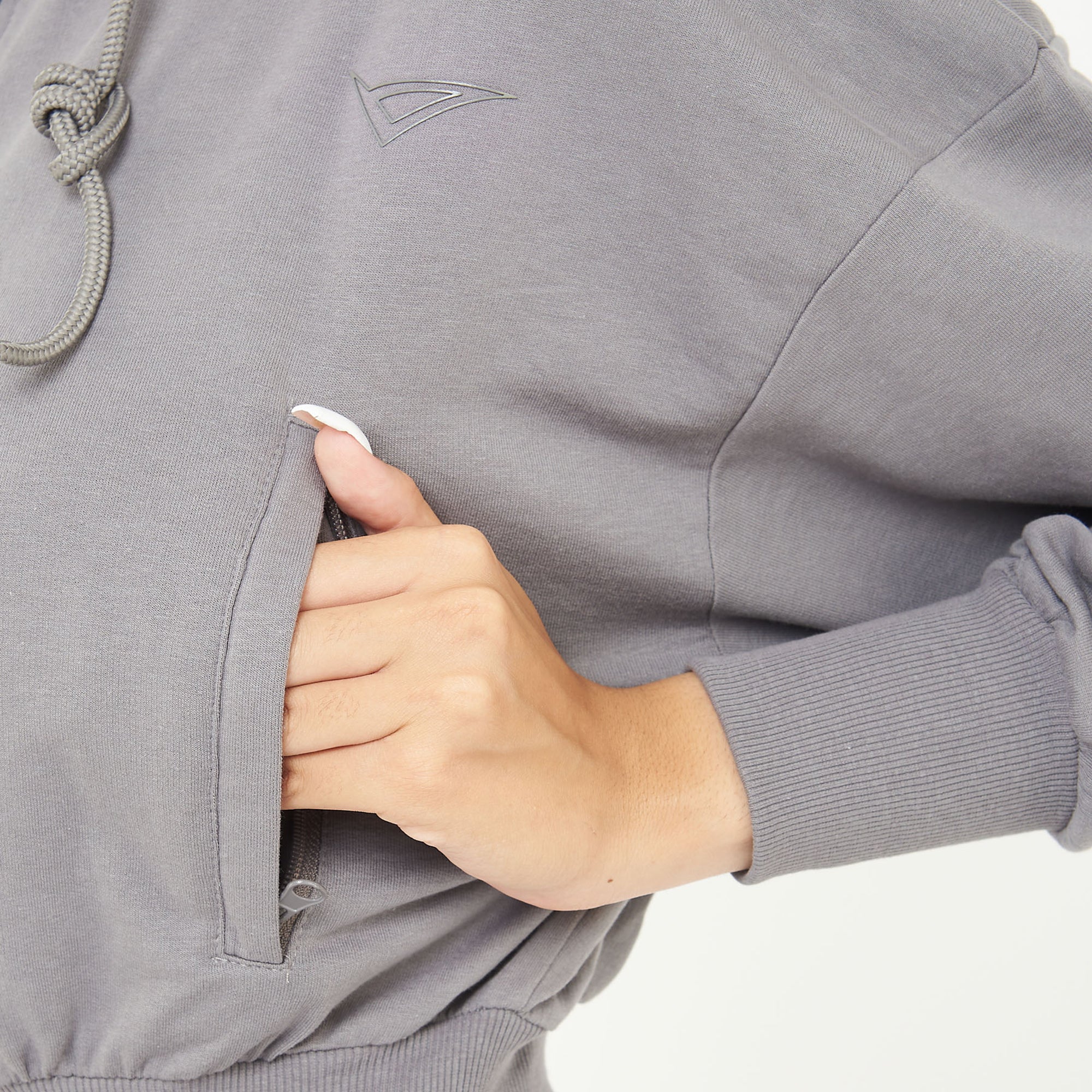 Giacca crop in cotone con zip e cappuccio Trixy