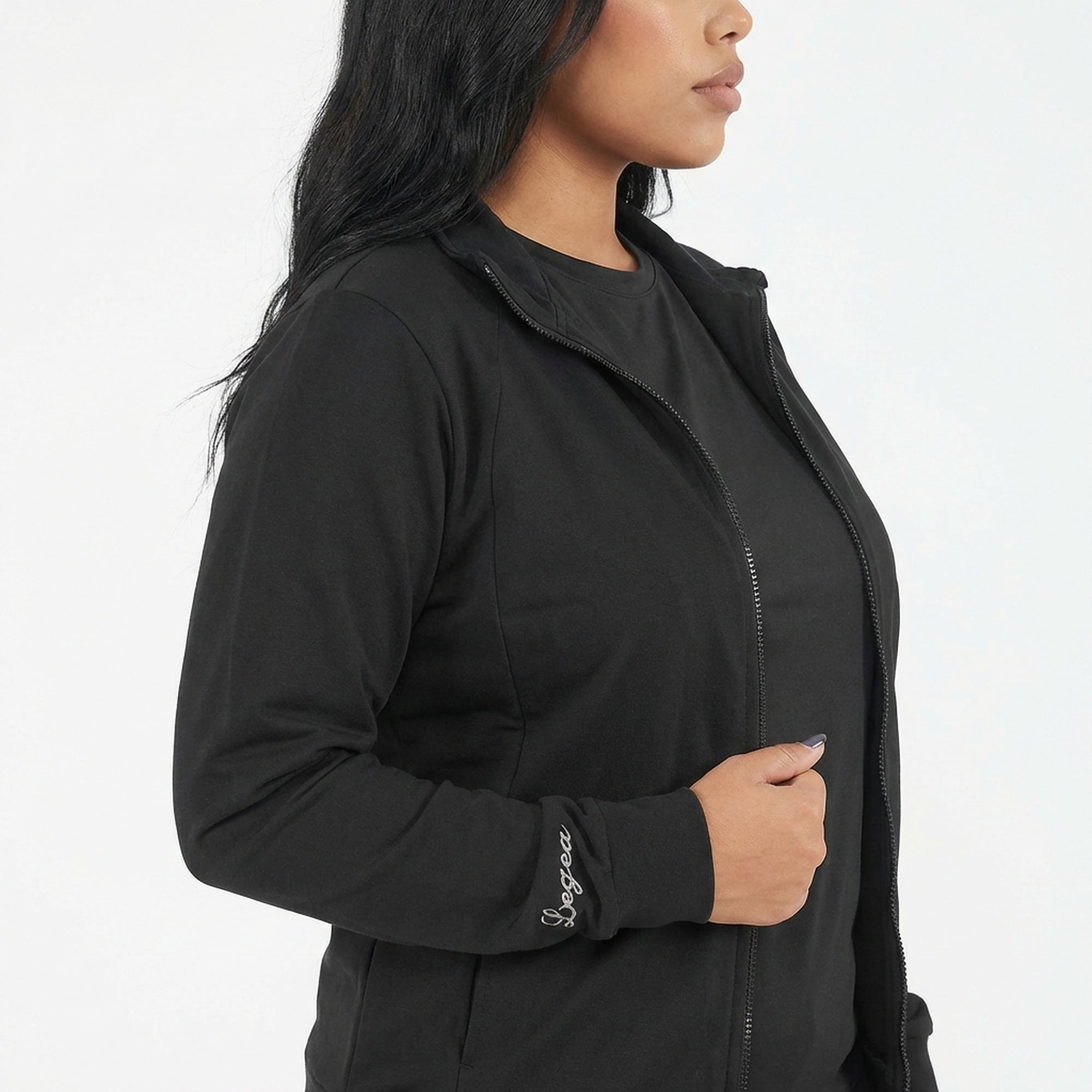 Felpa con zip e cappuccio Adara - oversize
