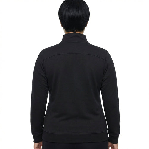 Felpa con zip in cotone Karida - Nero - 4XL - oversize