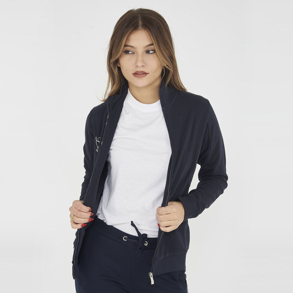Felpa con zip in cotone Karida