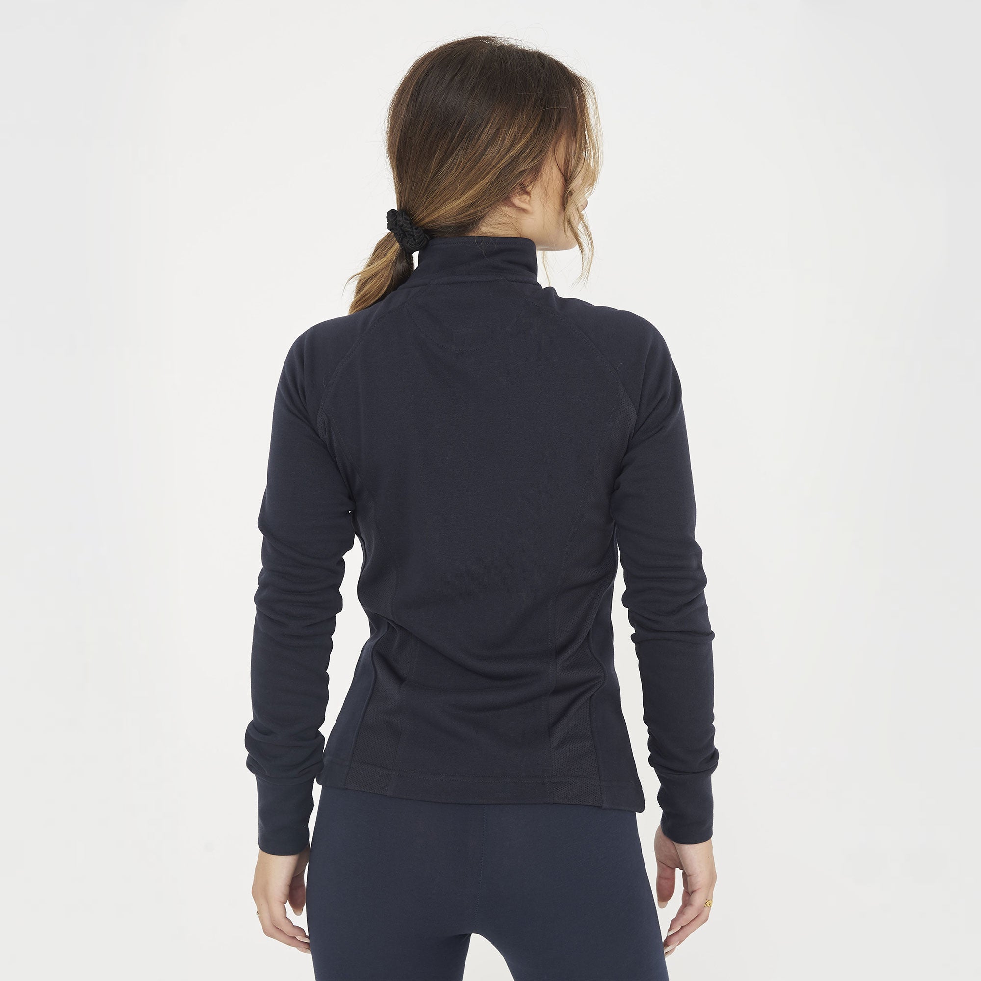 Felpa slim in cotone con zip Dafne