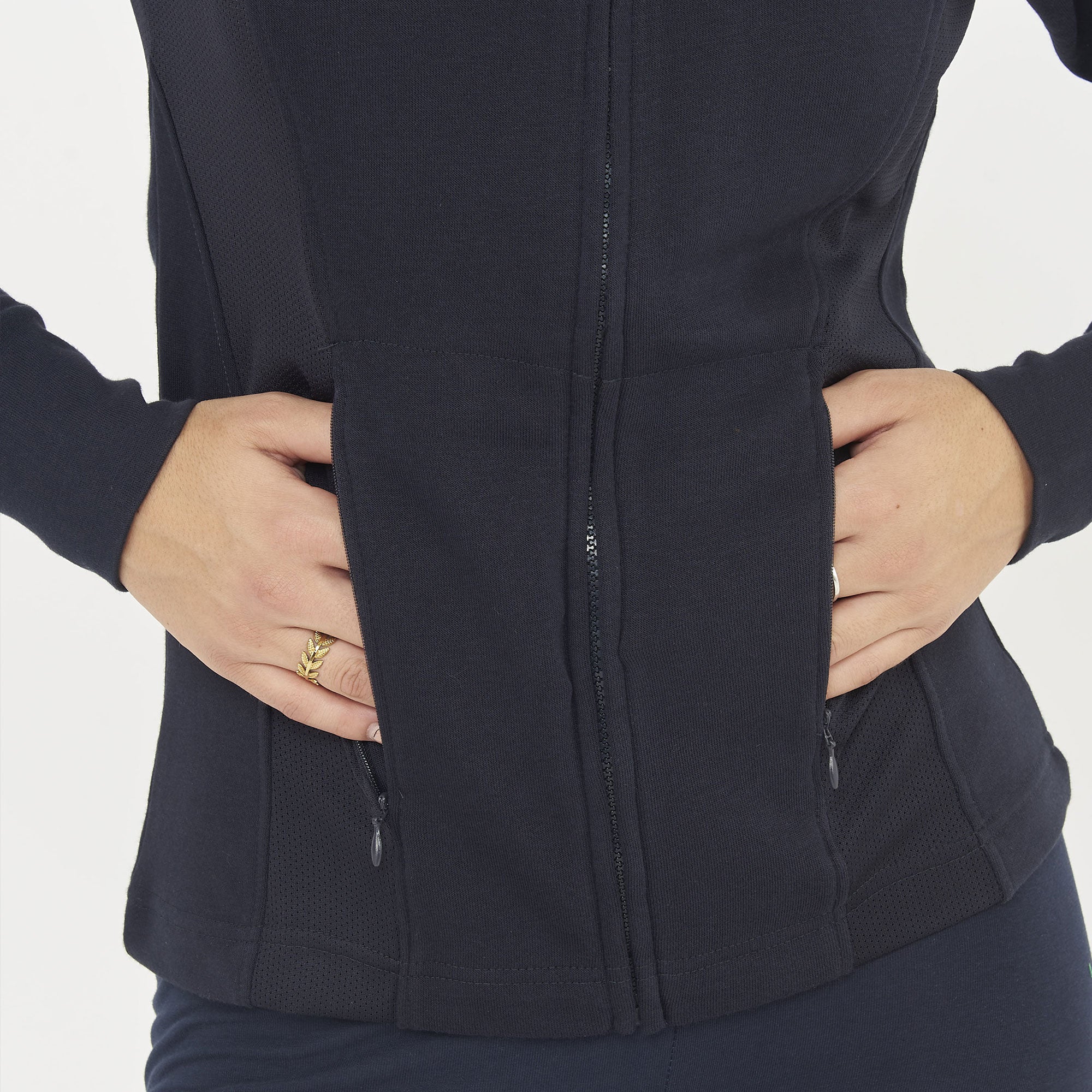 Felpa slim in cotone con zip Dafne