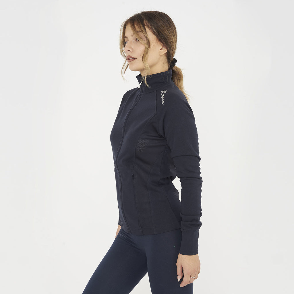 Sweat slim en coton avec zip Dafne