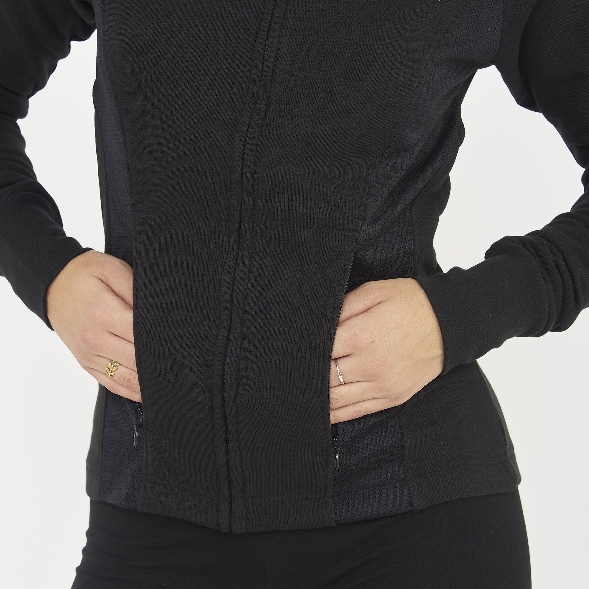 Dafne slim fit katoen hoodie met rits