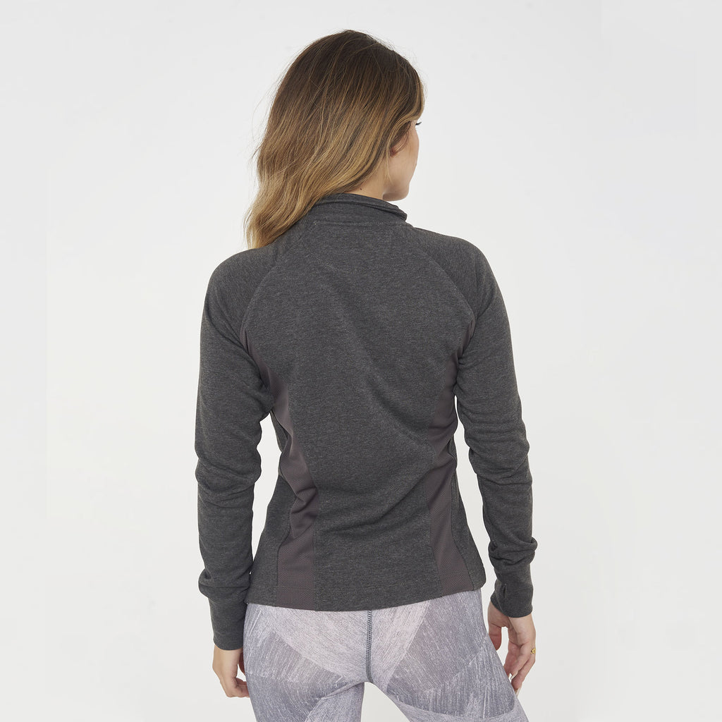 Felpa slim in cotone con zip Dafne