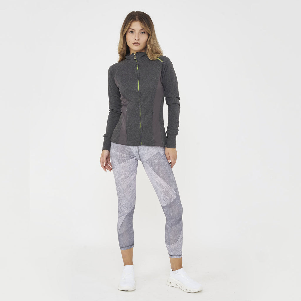 Felpa slim in cotone con zip Dafne