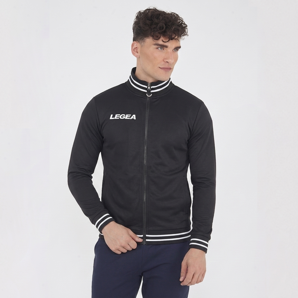 Felpa in poliestere con zip Piazza