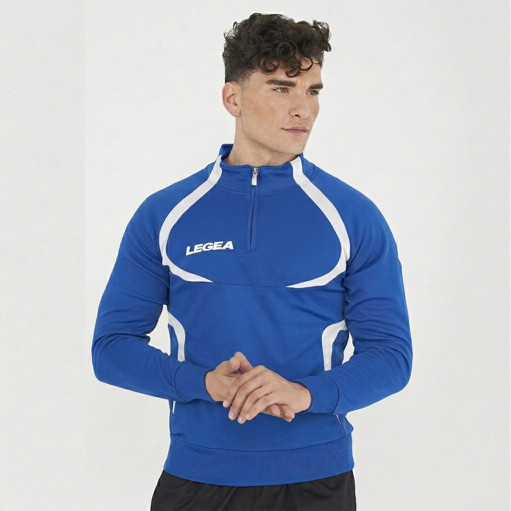Giacca da allenamento con mezza zip Algeria - Azzurro | Bianco - 2XL