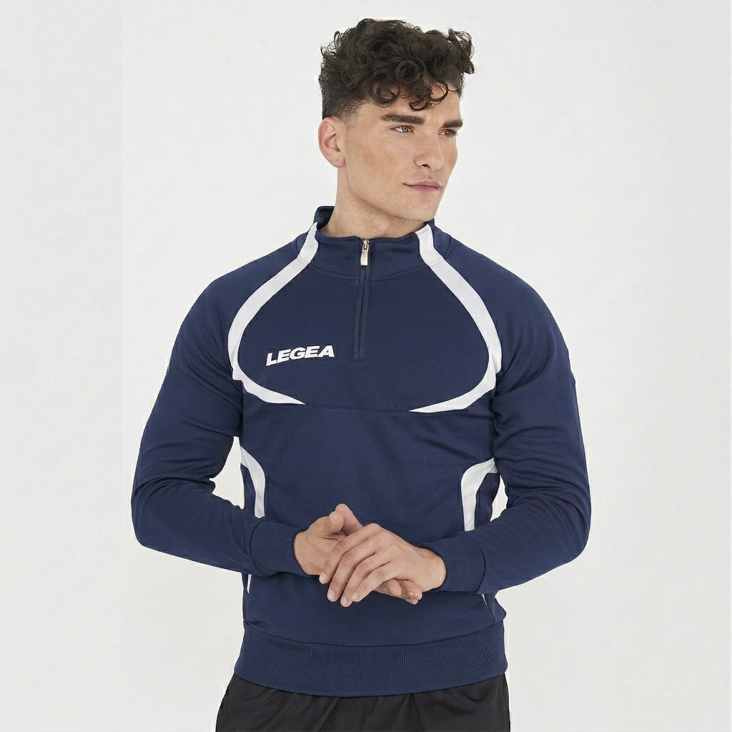 Giacca da allenamento con mezza zip Algeria - Blu | Bianco - 2XL
