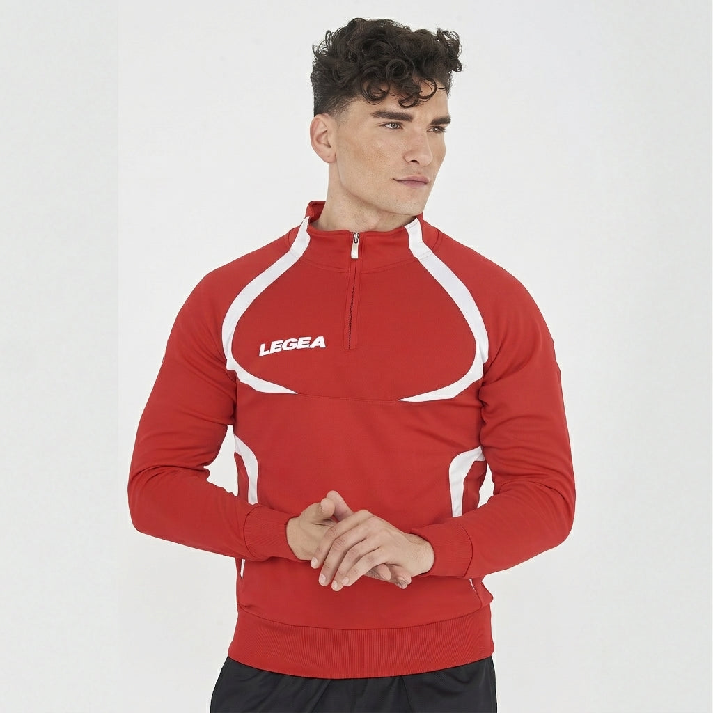 Giacca da allenamento con mezza zip Algeria - Rosso | Bianco - 2XL