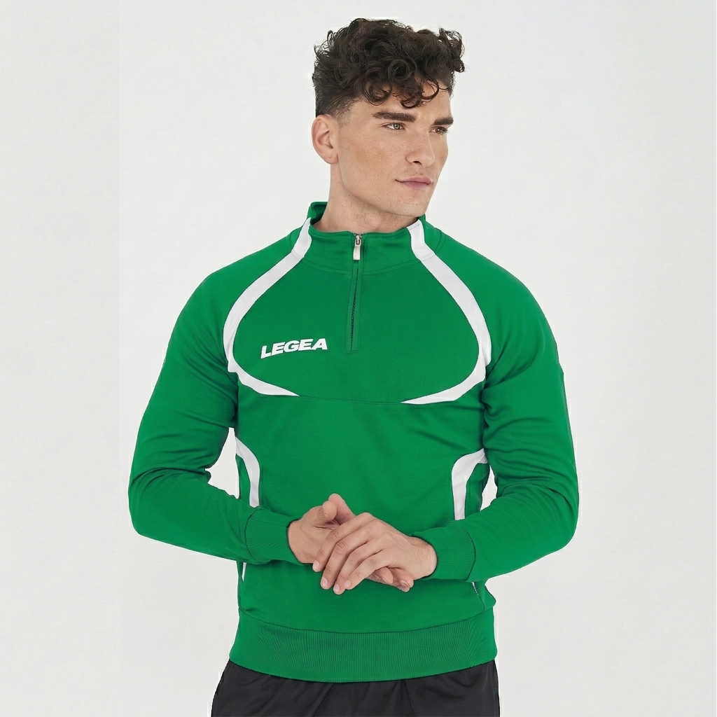 Giacca da allenamento con mezza zip Algeria - Verde | Bianco - 2XL