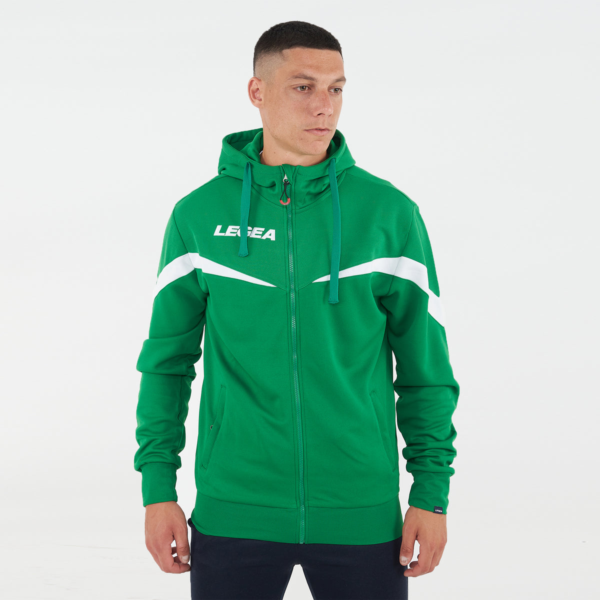 Giacca sportiva con cappuccio Turchia - Verde | Bianco - 2XL